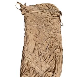 Gucci Gold Strapless Ruched Dress IT 44